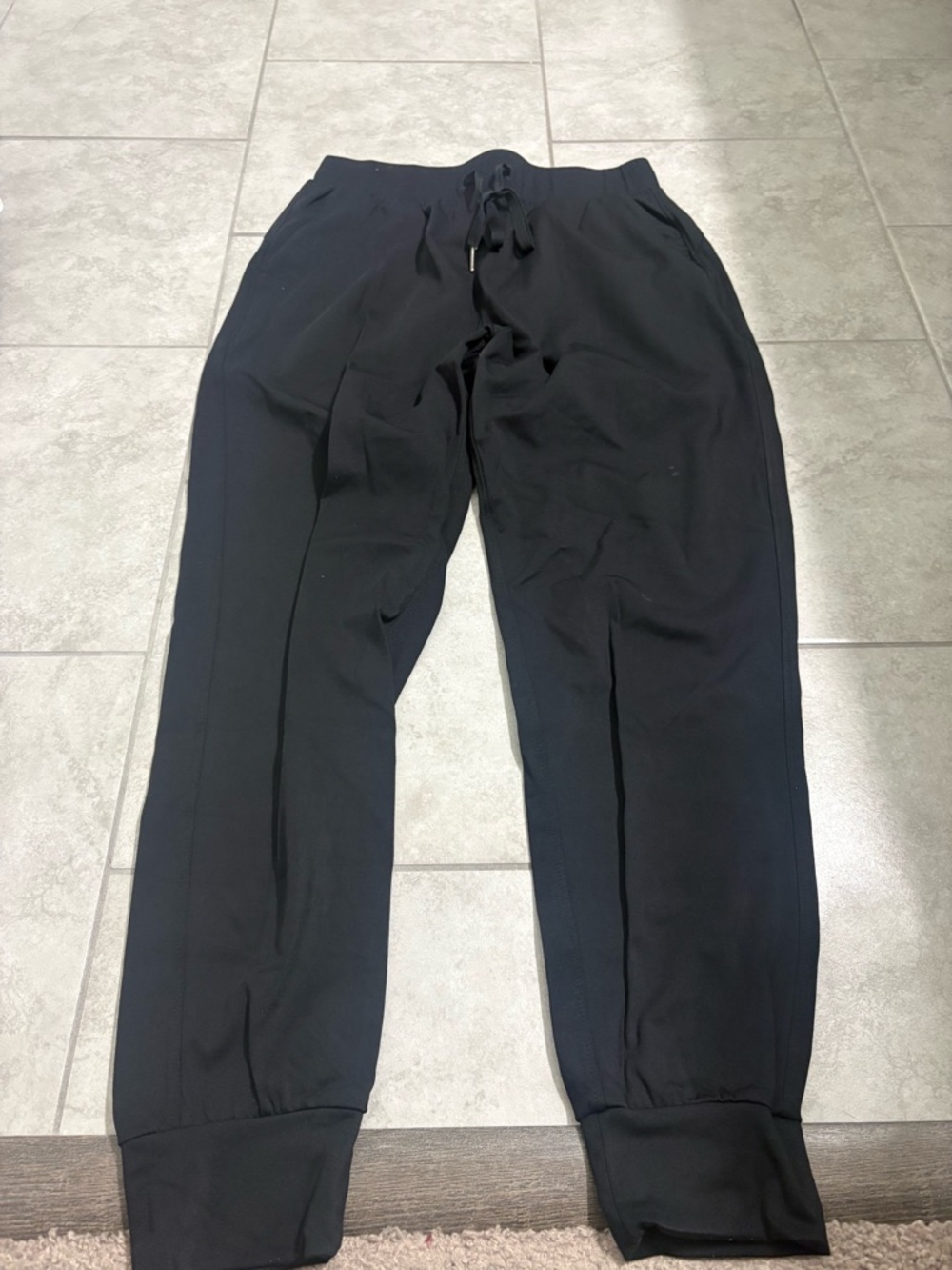 Black women’s Drawstring dryfit athletic Jogger Pants with pockets